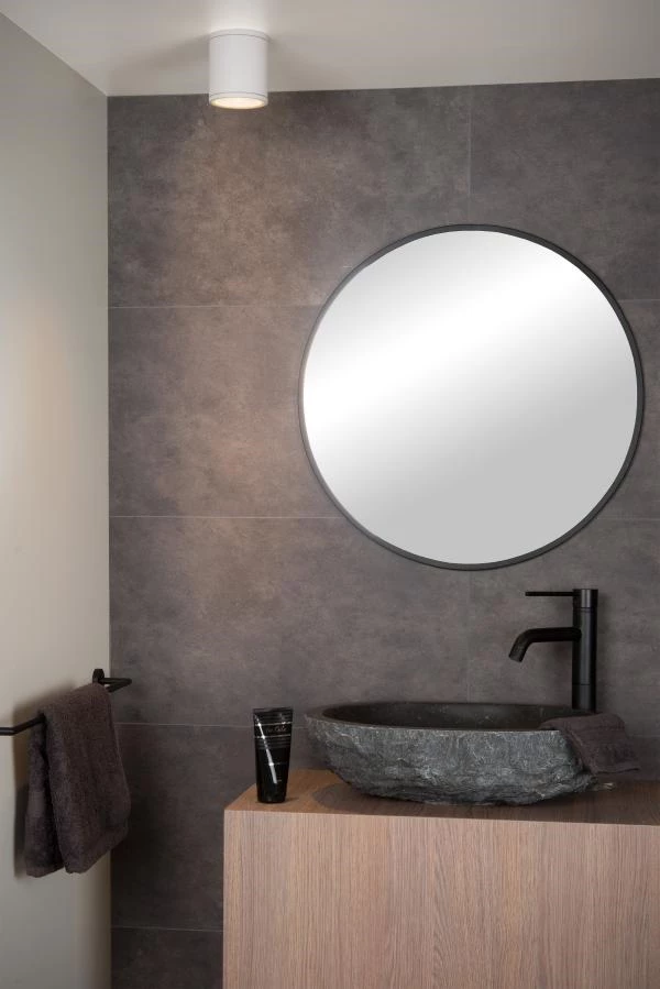 Lucide AVEN - Ceiling spotlight Bathroom - Ø 9 cm - 1xGU10 - IP65 - White - ambiance 1